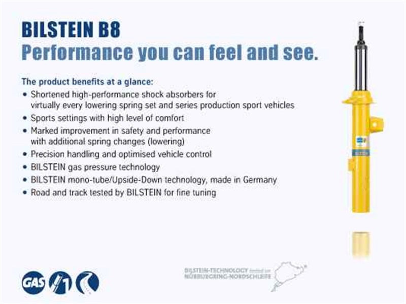 Bilstein B8 Performance Plus 11-16 Ford Fiesta L4 1.6L Front Right Monotube Shock Shocks and Struts Bilstein