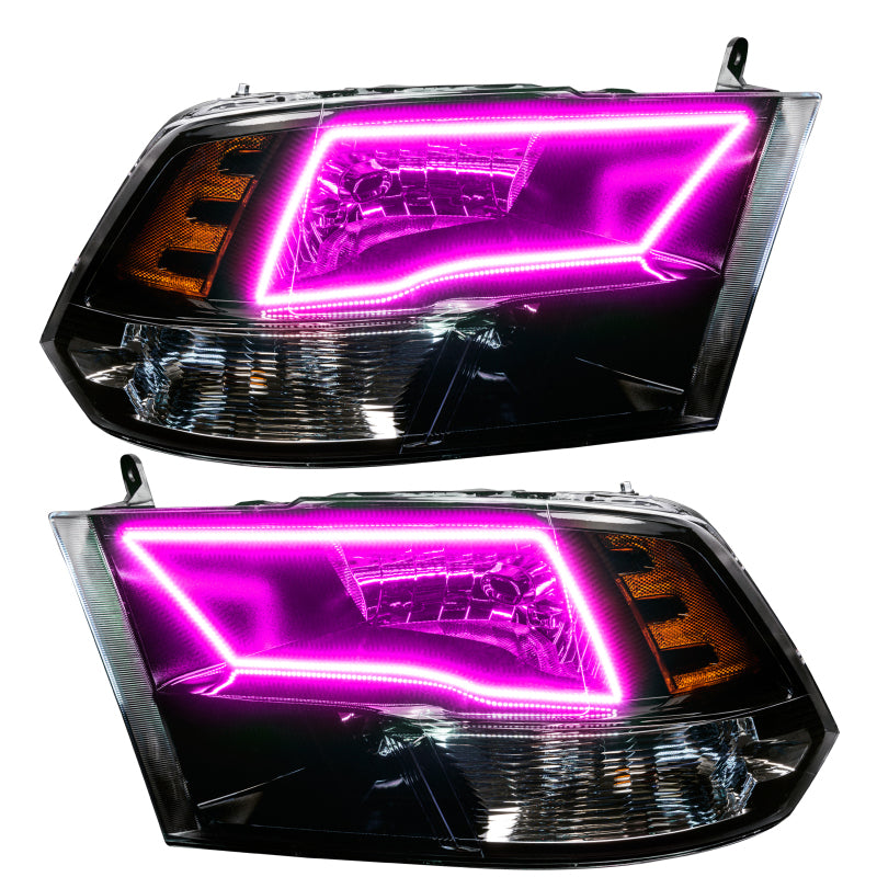 Oracle Lighting 09-18 RAM 1500 Sport Halo Headlights - Blk Housing w/2.0 Controller Headlights ORACLE Lighting