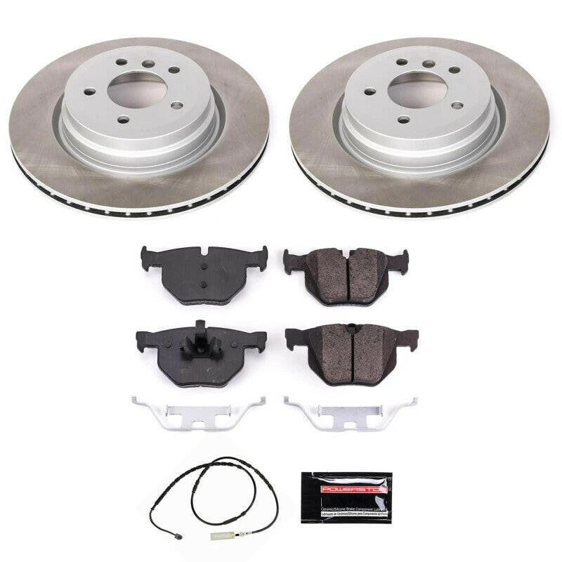 Power Stop 13-15 BMW X1 Rear Semi-Coated Rotor Kit Brake Kits - Performance Blank PowerStop