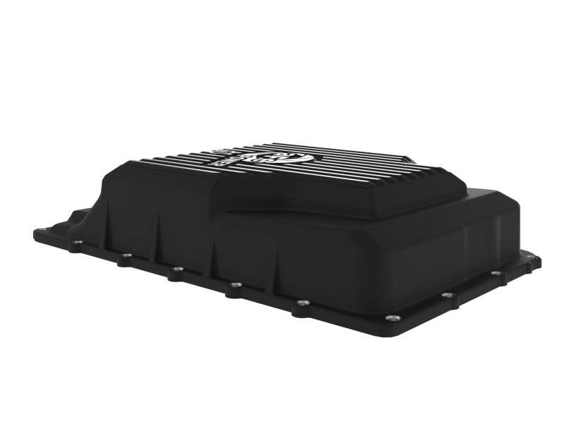 aFe 17-24 Ford F-150 10R60/10R80 Pro Series Rear Transmission Pan Black w/ Machined Fins Diff Covers aFe