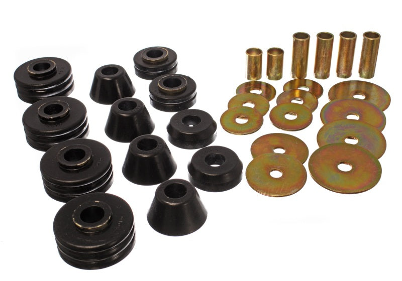 Energy Suspension 73-80 GM 1/2 Ton C-10/C1500 Pick Up 2WD Black Body (Cab) Mount Set Bushing Kits Energy Suspension
