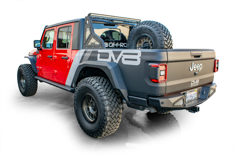 DV8 Offroad 2019+ Jeep Gladiator Universal Stand Up In-Bed Tire Carrier Chase Racks DV8 Offroad