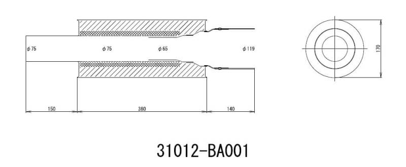 HKS Universal Carbon-Ti Cat-back Exhaust - 170mm Shell/75mm Diameter Catback HKS