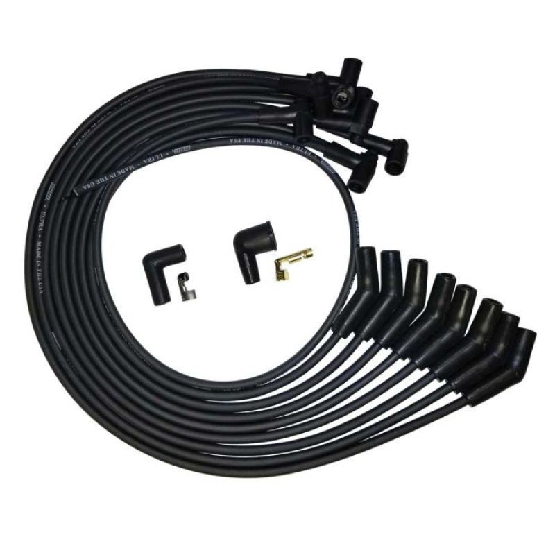 Moroso SB Ford 351W 135 Plug HEI Unsleeved Ultra Spark Plug Wire Set - Black Spark Plug Wire Sets Moroso