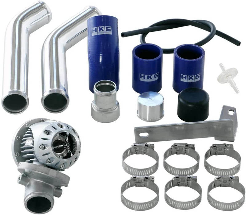 HKS 08+ Evo 10 SSQV4 BOV Kit Includes 2 Polished Aluminum Pipes Blow Off Valves HKS