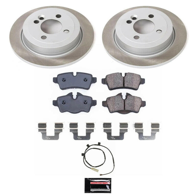 Power Stop 11-15 Mini Cooper Rear Semi-Coated Rotor Kit Brake Kits - Performance Blank PowerStop