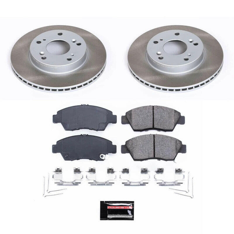 Power Stop 12-15 Honda Civic Front Semi-Coated Rotor Kit Brake Kits - Performance Blank PowerStop