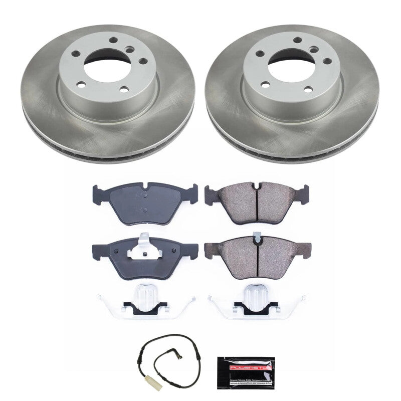 Power Stop 08-10 BMW 128i Front Semi-Coated Rotor Kit Brake Kits - Performance Blank PowerStop