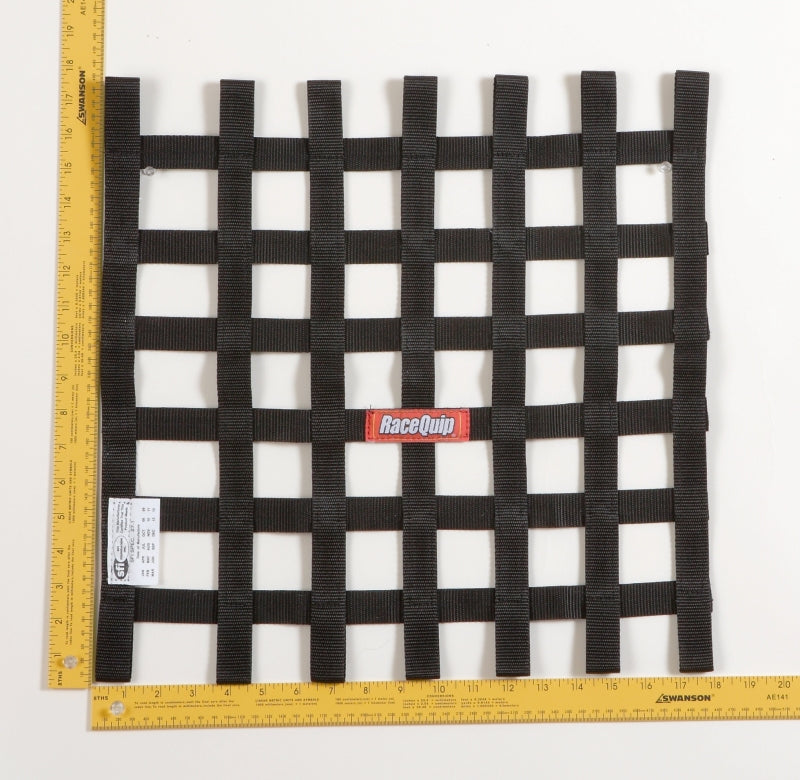RaceQuip Black 18 X 18 SFI Ribbon Net Window Nets Racequip