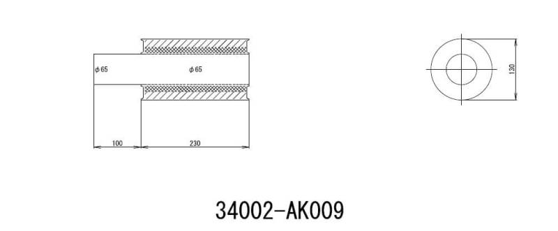 HKS UNIVERSAL EX H/M SUS 130-65 w/o tail (MOQ: 8pcs) Muffler HKS
