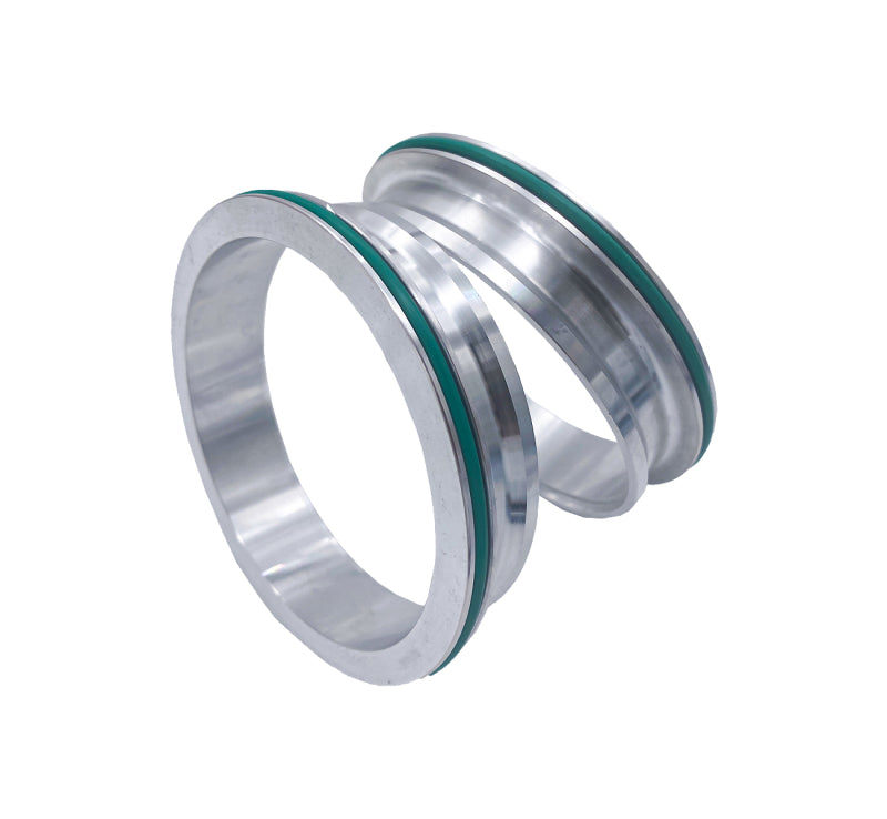 Granatelli 3.5in Stainless Steel Dual Seal Clamp Weld-On Ferrule Set Clamps Granatelli Motor Sports