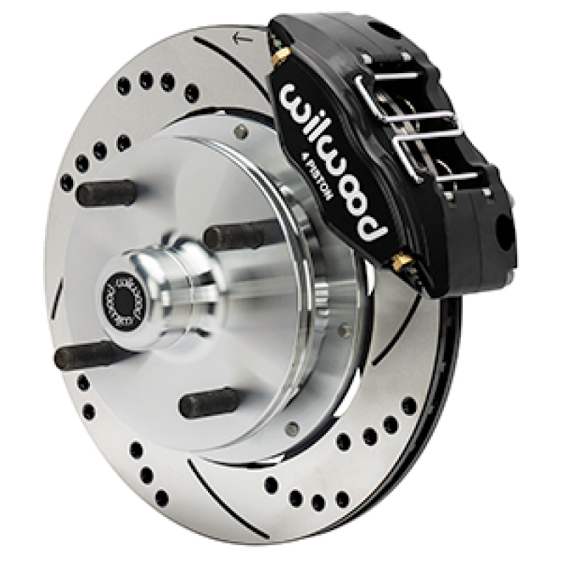 Wilwood 70-72 Porsche 914 Front Powerlite Brake Kit Drilled & Slotted - Black Brake Kits - Performance Blank Wilwood