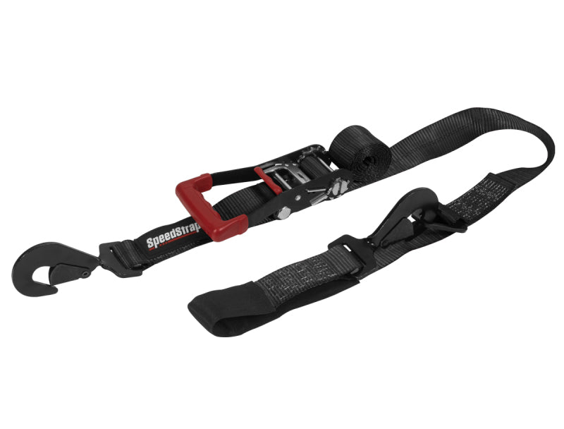 SpeedStrap 2In x 10Ft Ratchet Tie Down w/ Twisted Snap Hooks & Axle Strap Combo - Black Cargo Tie-Downs SpeedStrap