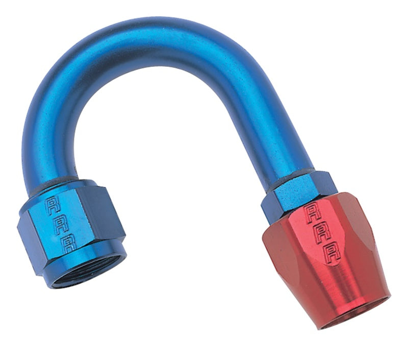 Russell Performance -12 AN Red/Blue 180 Degree Full Flow Hose End (1-1/2in Centerline Radius) Fittings Russell