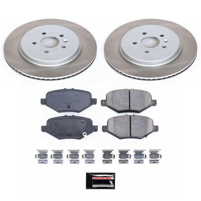 Power Stop 13-19 Lincoln MKT Rear Semi-Coated Rotor Kit Brake Kits - Performance Blank PowerStop