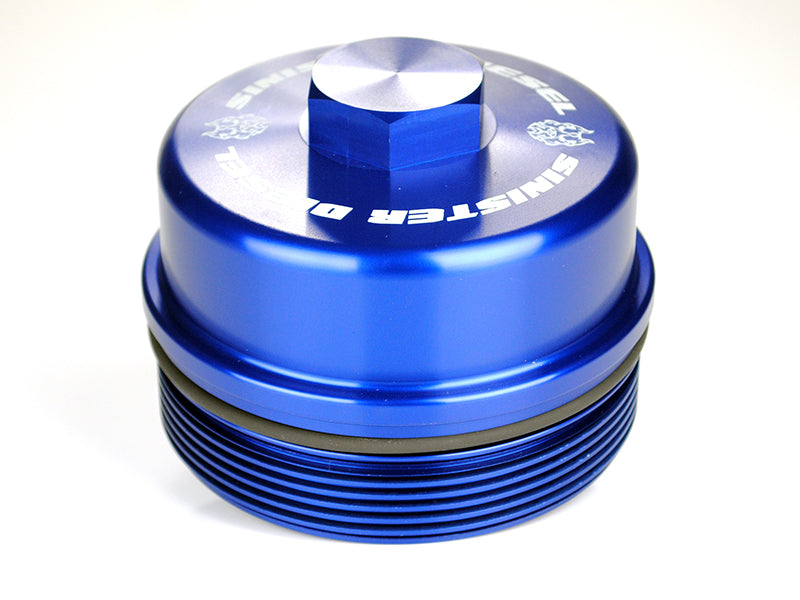 Sinister Diesel 03-07 Ford 6.0L Billet Blue Cap Kit Oil Caps Sinister Diesel