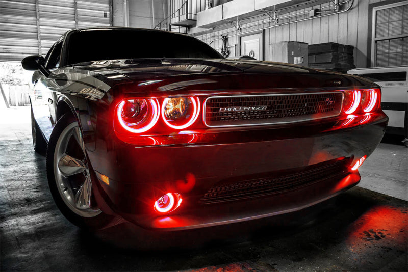 Oracle Dodge Challenger 08-14 LED Waterproof Halo Kit - Red Fog Lights ORACLE Lighting
