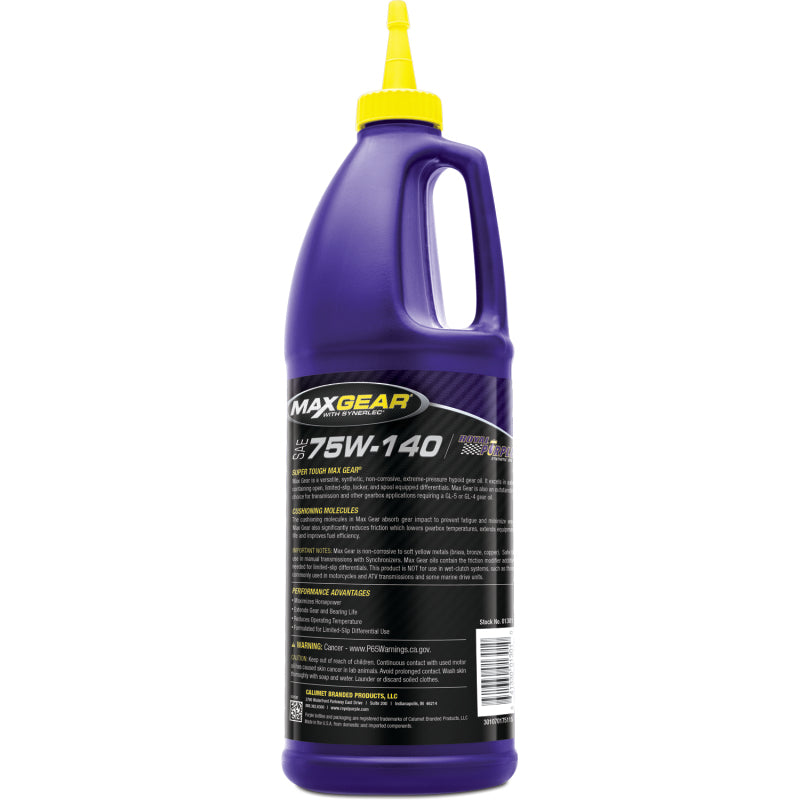 Royal Purple Max Gear Synthetic 75W-140 Gear Oil - 1 Quart Gear Oils Royal Purple