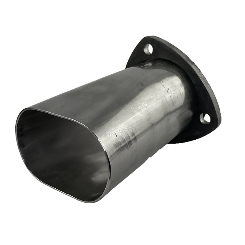 Granatelli 3.0in Round to 3.0in Oval Exhaust Adapter w/Floating 3 Bolt Header Flange Exhaust Adapters Granatelli Motor Sports