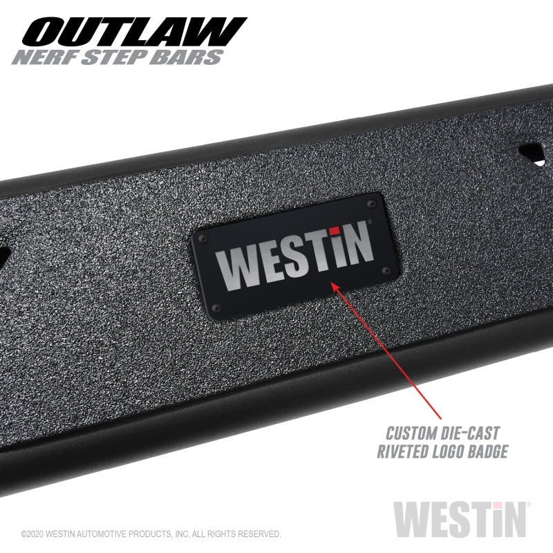 Westin 2020 Jeep Gladiator Outlaw Nerf Step Bars - Textured Black Nerf Bars Westin