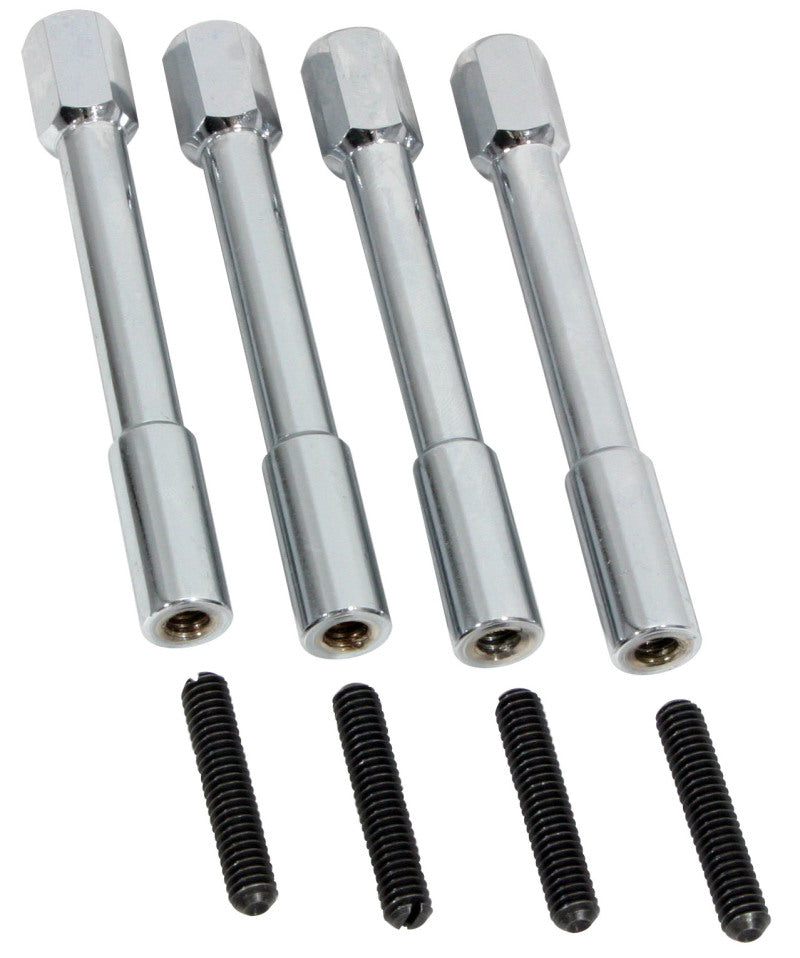 Moroso Valve Cover Hex Head Nuts - 1/2in Head - 3-7/8in - Steel - Chrome Plated - Set of 4 Hardware - Singles Moroso