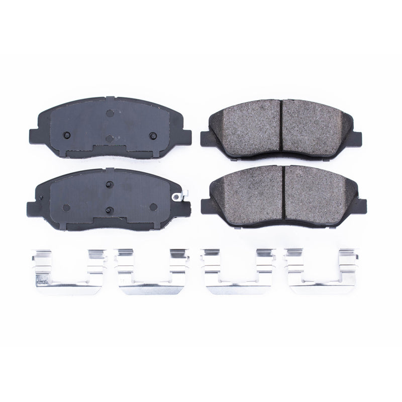 Power Stop 07-10 Hyundai Entourage Front Z17 Evolution Ceramic Brake Pads w/Hardware Brake Pads - OE PowerStop