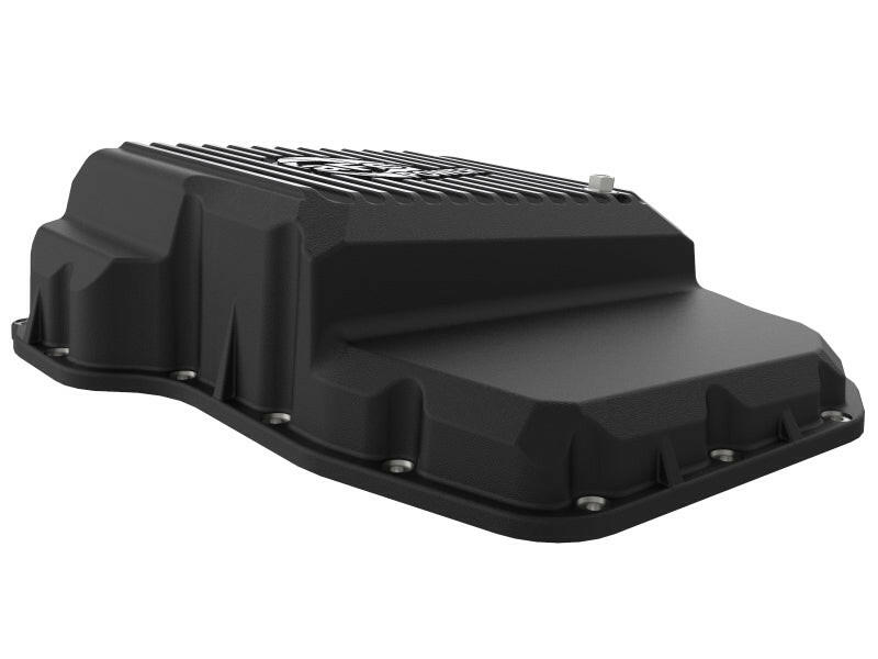 aFe Transmission Pan (Black w/ Machined Fins) 13-19 Dodge Diesel Trucks L6-6.7L (td) Diff Covers aFe