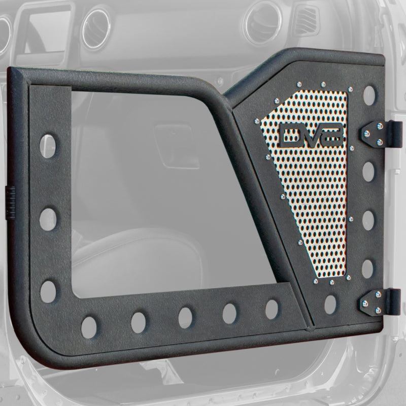 DV8 Offroad Jeep 18+ Wrangler JL / 20+ Gladiator JT Rear Rock Doors w/ Perforated Aluminum Mesh Doors DV8 Offroad