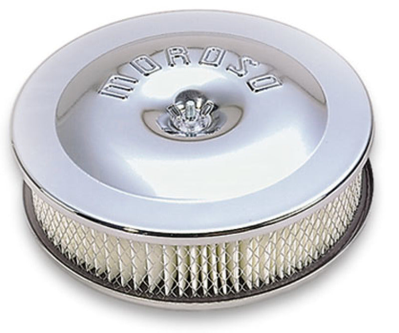 Moroso Race/Street Air Cleaner - 8-1/2in x 2-3/8in Filter - Steel - Chrome Plated Fuel Filters Moroso