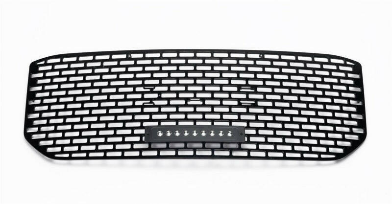 Putco 15-20 GMC Yukon XL Liquid 3D Slot/Blk Denali Style Lighted Boss Grille w/10in Luminix Lightbar Grilles Putco