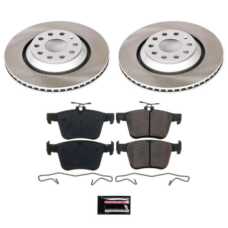 Power Stop 15-19 Volkswagen Golf R Rear Semi-Coated Rotor Kit Brake Kits - Performance Blank PowerStop