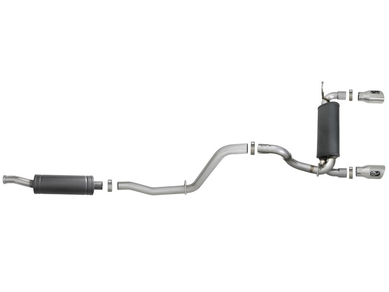 aFe Rebel Series 2.5in 304 SS Cat-Back Exhaust w/ Polished Tips 2018+ Jeep Wrangler (JL) V6 3.6L Catback aFe