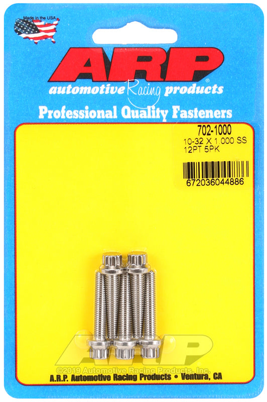 ARP 10-32 x 1.000 12pt SS Bolts (Pack of 5) Hardware Kits - Other ARP