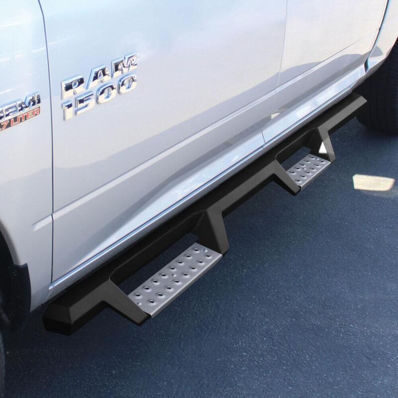 Westin 09-18 RAM 1500 Crew Cab HDX Stainless Drop Nerf Step Bars - Tex. Blk Nerf Bars Westin