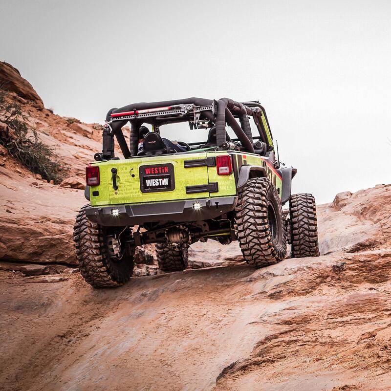 Westin 07-18 Jeep Wrangler JK WJ2 Rear Bumper - Textured Black Bumpers - Steel Westin