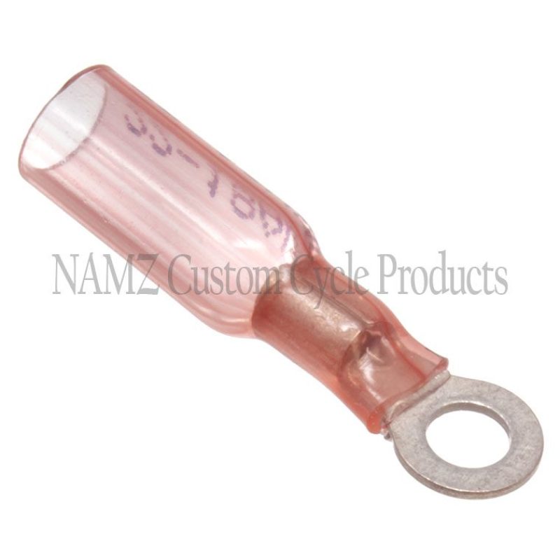 NAMZ Heat Sealable No.8 Ring Terminals 22-18g (25 Pack) Wiring Connectors NAMZ