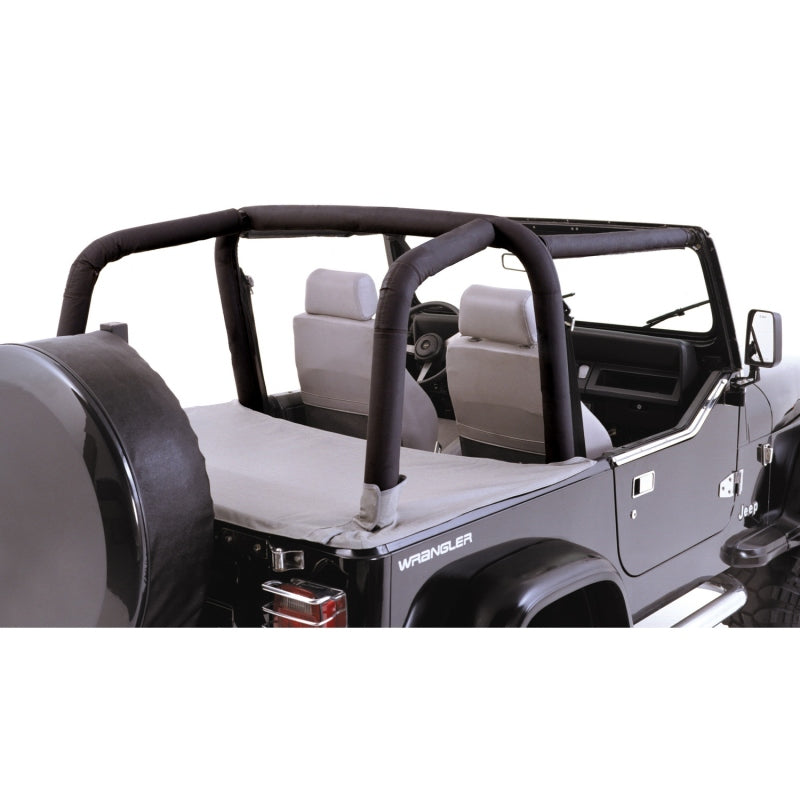 Rugged Ridge Roll Bar Cover Kit Black Denim 97-02 Jeep Wrangler Roll Cage Components Rugged Ridge