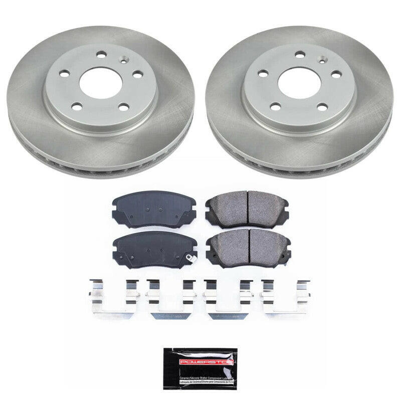 Power Stop 10-11 Saab 9-5 Front Semi-Coated Rotor Kit Brake Kits - Performance Blank PowerStop
