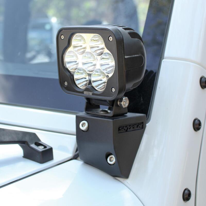 Westin/Snyper 07-17 Jeep Wrangler Snyper Lower Pillar Mounts - Textured Black Light Mounts Westin
