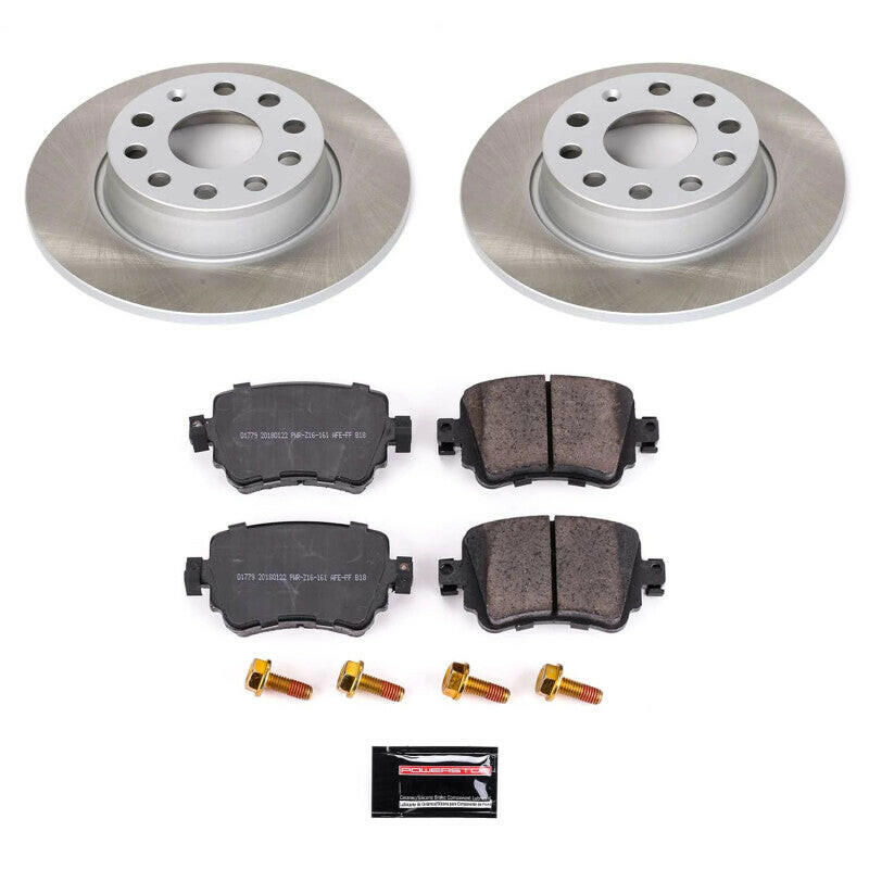 Power Stop 15-22 Volkswagen Passat Rear Semi-Coated Rotor Kit Brake Kits - Performance Blank PowerStop