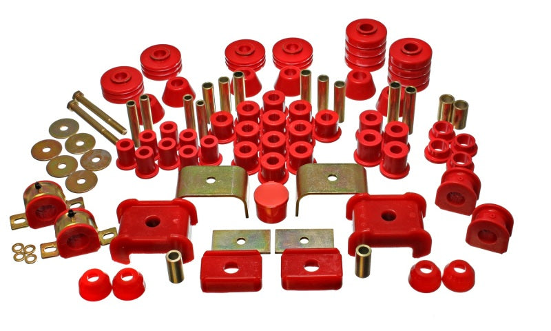 Energy Suspension 73-80 Chevy/GMC 4WD (w/ Stock Front Springs) Red Hyper-flex Master Bushing Set Bushing Kits Energy Suspension