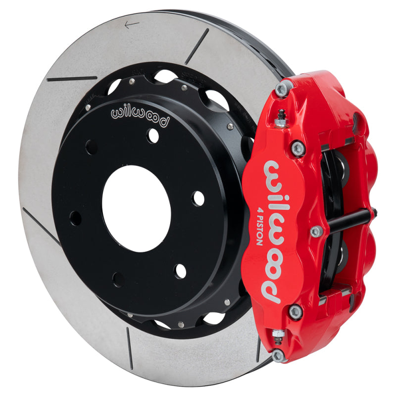 Wilwood 03-08 Audi A4 FNSL4R Rear Big Brake Kit 12.88in Slotted Rotor - Red Big Brake Kits Wilwood