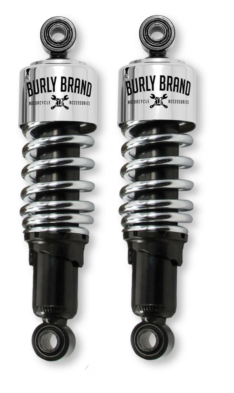 Burly Brand Dyna Shocks 10.5in - Chrome Shocks and Struts Burly Brand