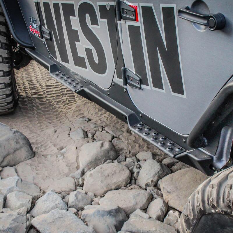 Westin/Snyper 07-17 Jeep Wrangler Unlimited Rock Slider Steps - Textured Black Body Armor & Rock Rails Westin