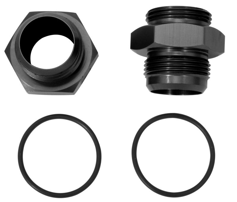 Moroso Vacuum Pump Fitting 16An to -16An w/O-Ring - Aluminum - 2 Pack Fittings Moroso