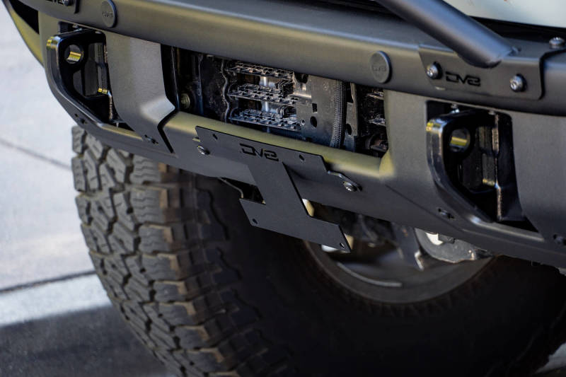 DV8 Offroad 21-22 Ford Bronco Factory Front Bumper Licence Relocation Bracket - Front License Plate Relocation DV8 Offroad