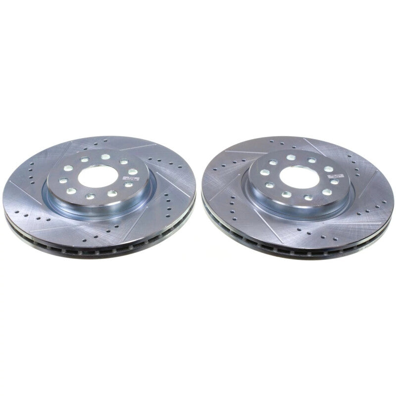 Power Stop 22-24 Jeep Grand Cherokee Front Drilled & Slotted Rotor - Pair Brake Rotors - Slot & Drilled PowerStop
