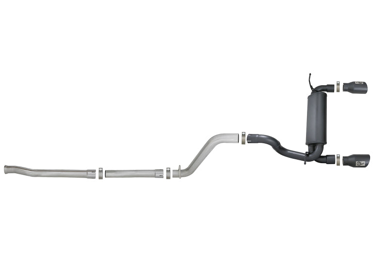 aFe Rebel Series 2.5in 409 SS Cat-Back Exhaust w/ Black Tips 18-19 Jeep Wrangler (JL) V6 3.6L Catback aFe