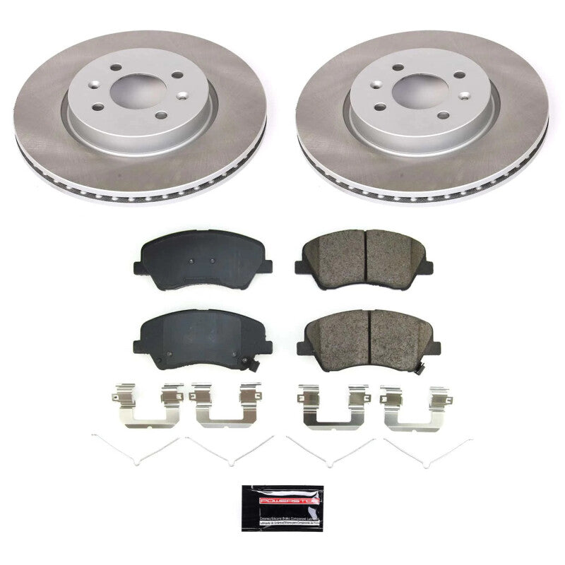 Power Stop 18-22 Kia Rio Front Semi-Coated Rotor Kit Brake Kits - Performance Blank PowerStop