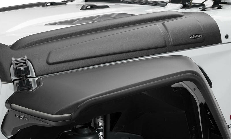 Bushwacker 18-22 Jeep Wrangler 2/4dr / 20-22 Jeep Gladiator Trail Armor Hood Armor (3pc) - Tex. Blk Body Armor & Rock Rails Bushwacker